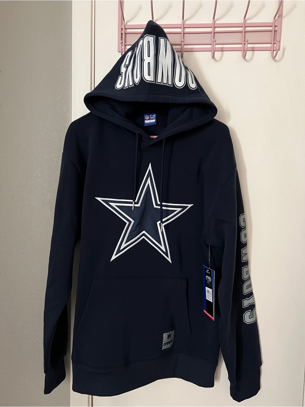 NFL Dallas Cowboys Navy and White Star Crewneck Sweatshirt
